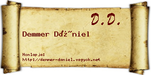 Demmer Dániel névjegykártya